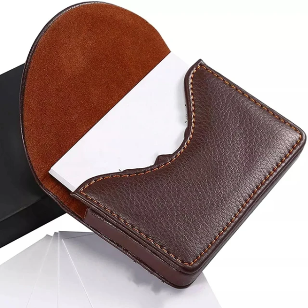 Business Card Holder Leather Business Card Case Pocket Credit Card Holders Slim Name Card Holder - Image 2